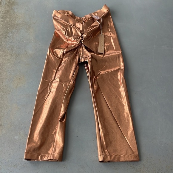 Skims NWT Penny Ruched Metallic Swim V Waist Pants Size XXS - Picture 3 of 8